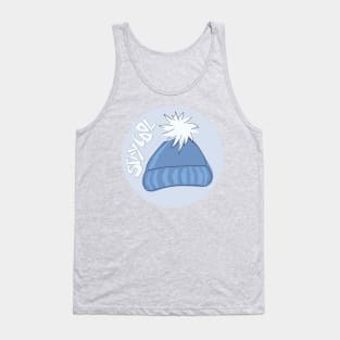 Whimsical cartoon toque with Stay Cool illustrated text Tank Top